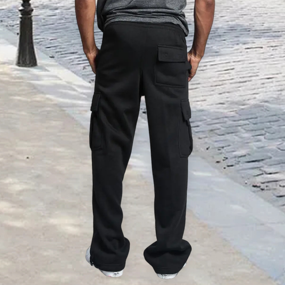 Lodowylabedz Spodnie dresowe w stylu casual z wieloma kieszeniami i elastycznymi nogawkami