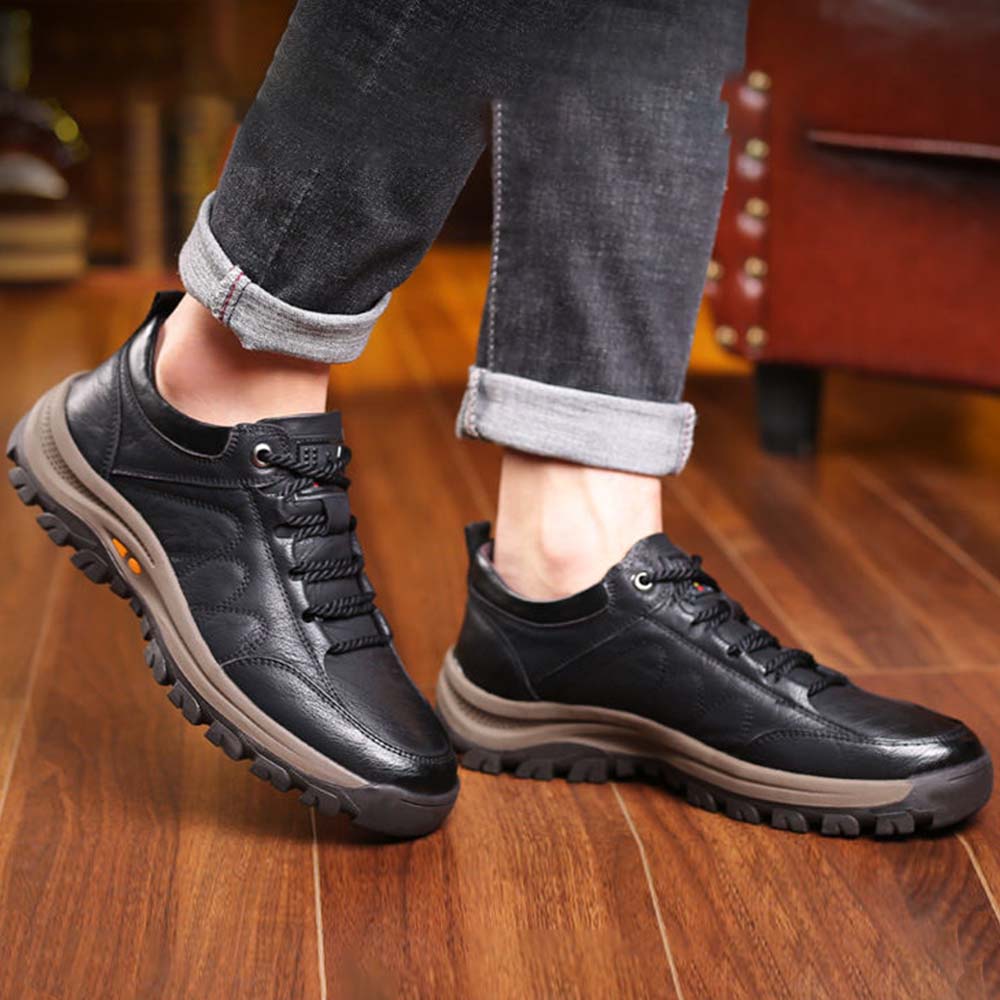 Lodowylabedz Męskie ręcznie szyte skórzane buty turystyczne