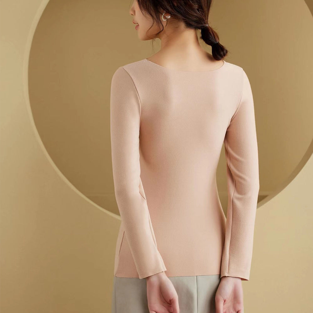 Koszula dolna jesienno-zimowa nowa bielizna zintegrowana z miseczkami V-neck