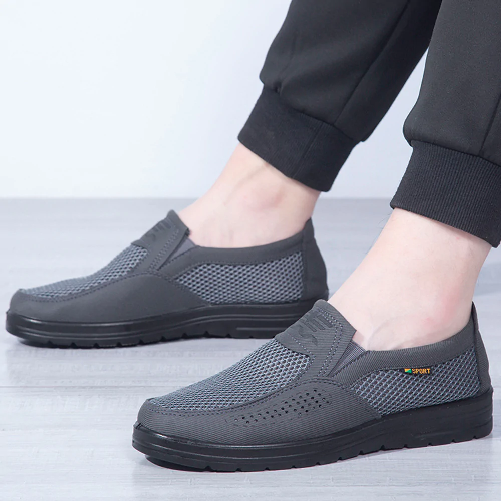 Lodowylabedz Moda męska Oddychające buty na co dzień z wydrążoną siatką