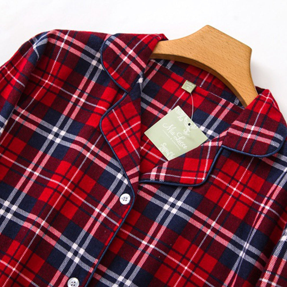 Nowe ciepłe flanelowe spodnie piżamowe z długim rękawem damskie jesienno-zimowe