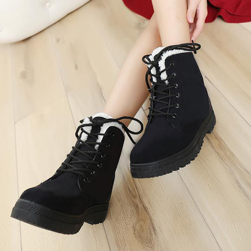 Ciepłe sznurowane buty Martin w stylu brytyjskim