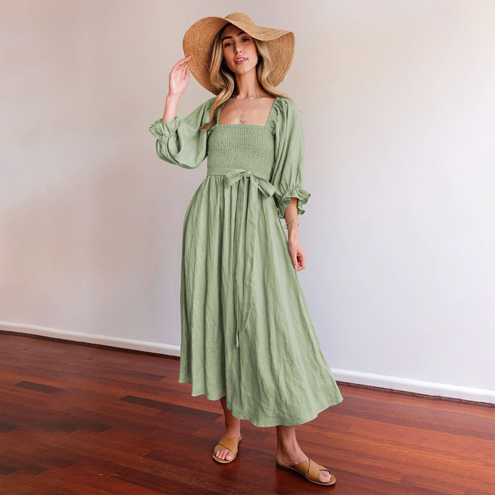 Lodowylabedz™ Elegancka dwustronna sukienka z dzwoneczkami z wysokim stanem