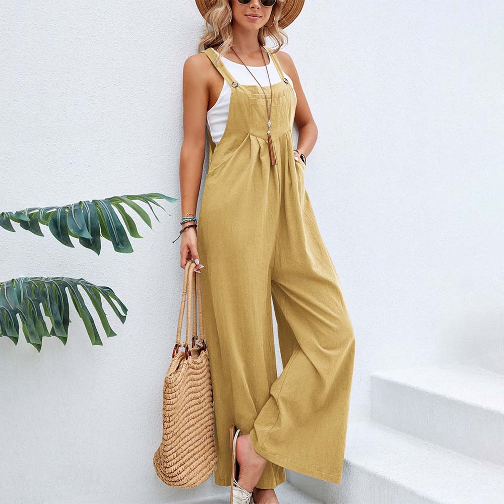 Lodowylabedz Modny nowy damski kombinezon w jednolitym kolorze