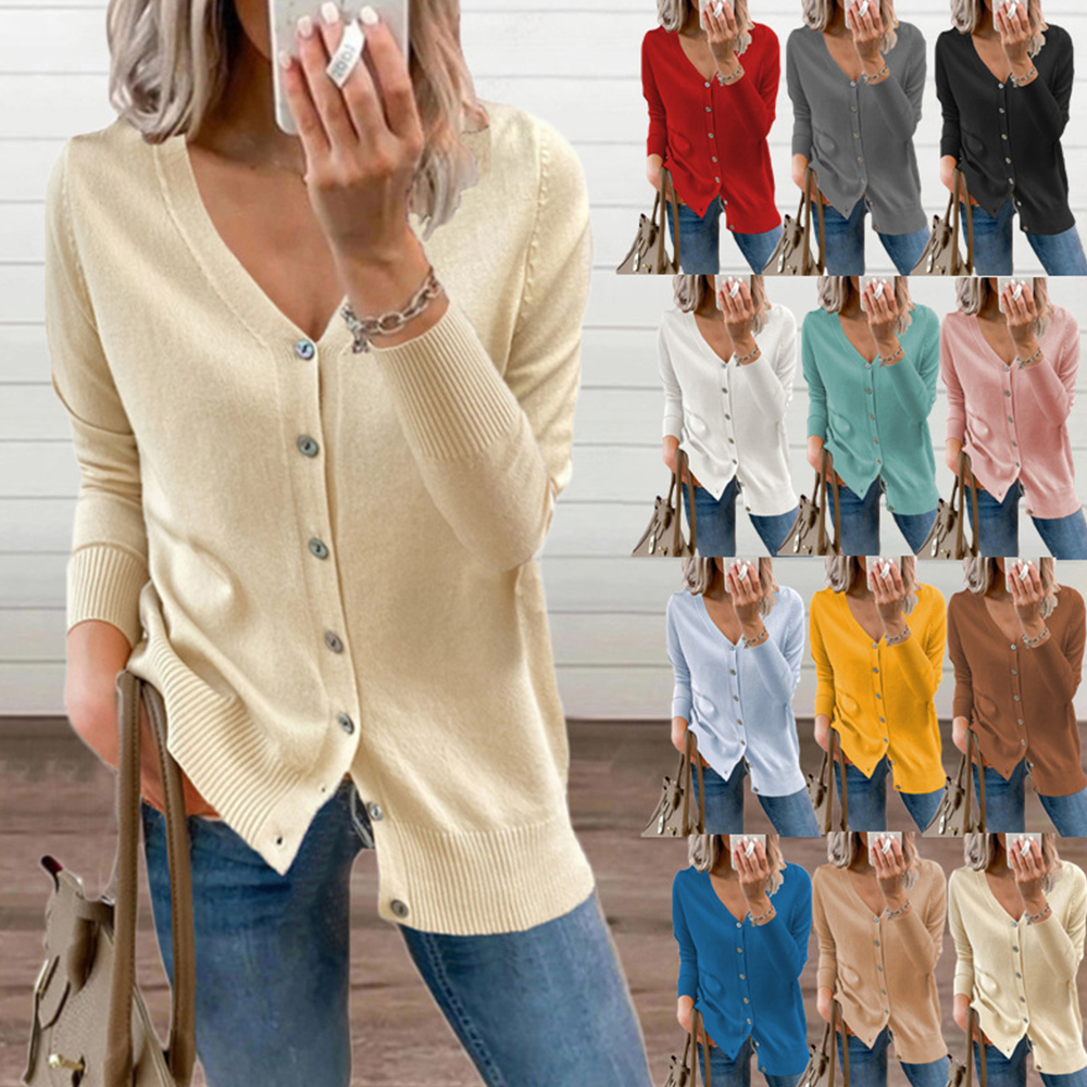 Lodowylabedz Damski kardigan z dzianiny w jednolitym kolorze