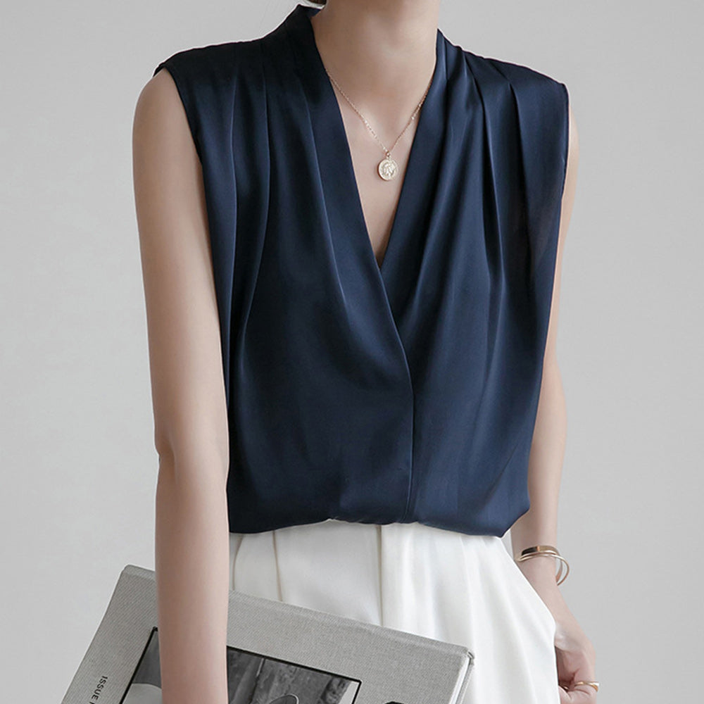 Szyfonowa koszula bez rękawów