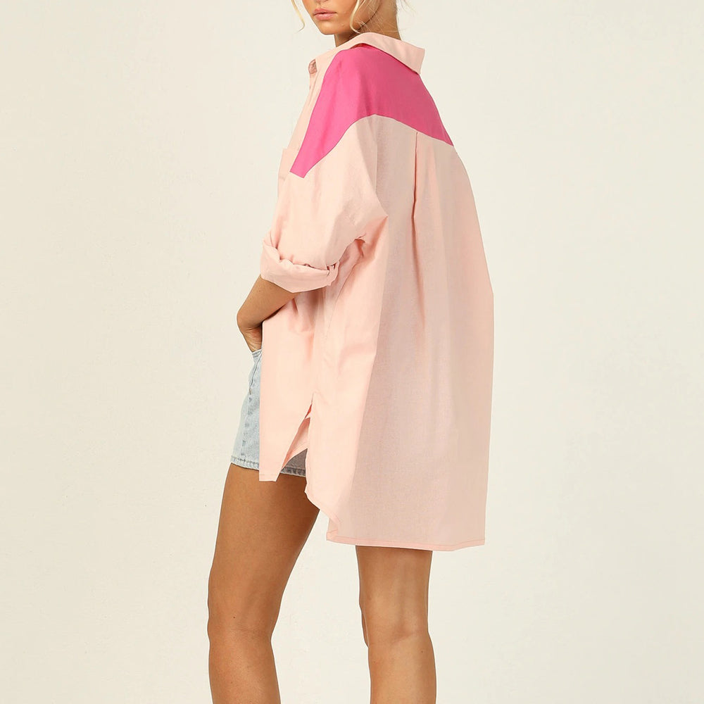 Koszula jednorzędowa w kolorowe bloki