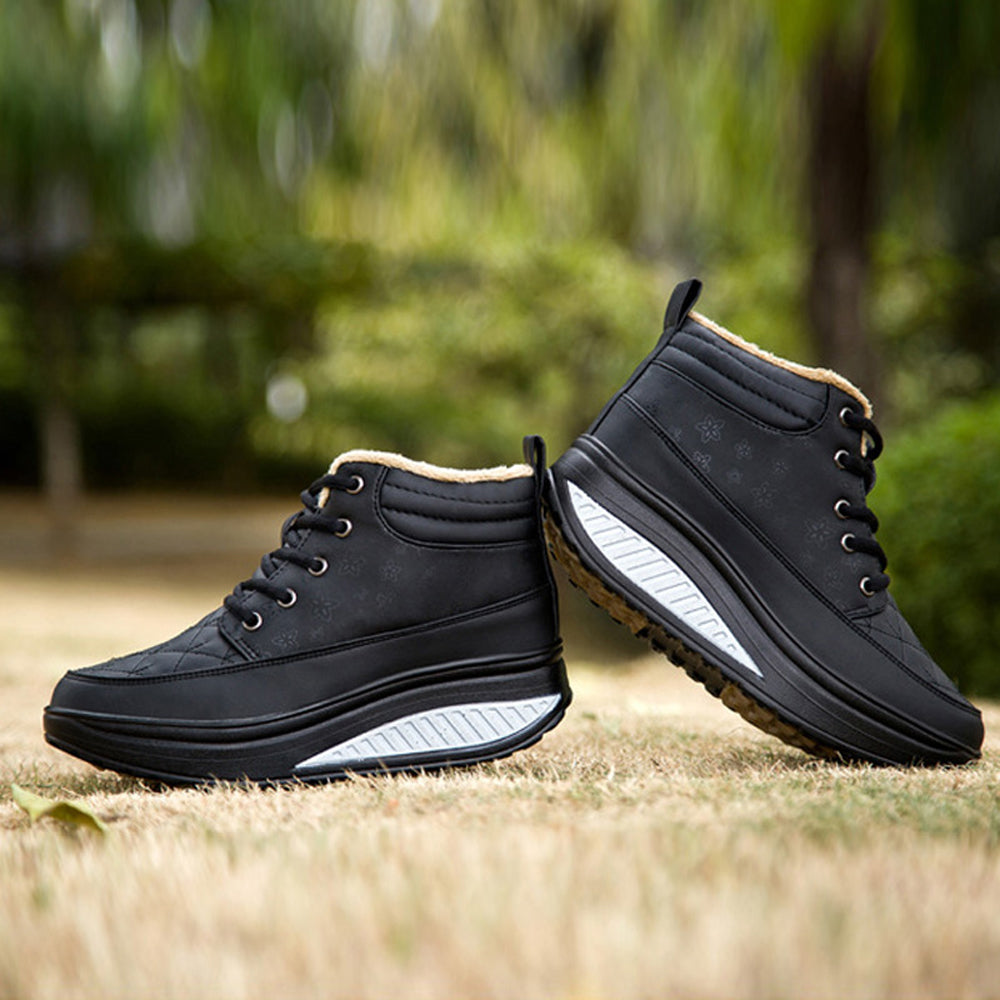 Męskie nowe skórzane sznurowane wysokie skórzane buty na jesień i zimę