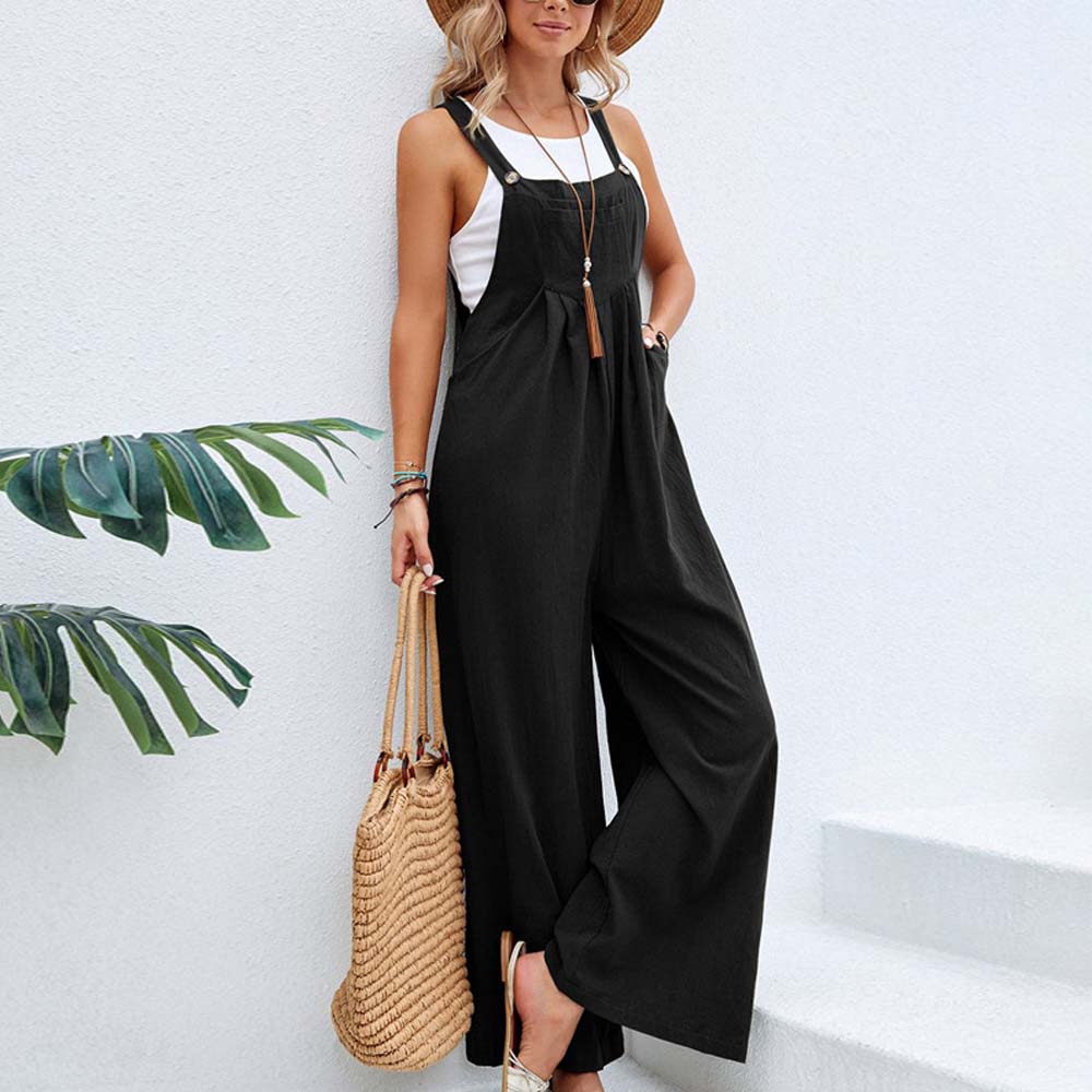 Lodowylabedz Modny nowy damski kombinezon w jednolitym kolorze