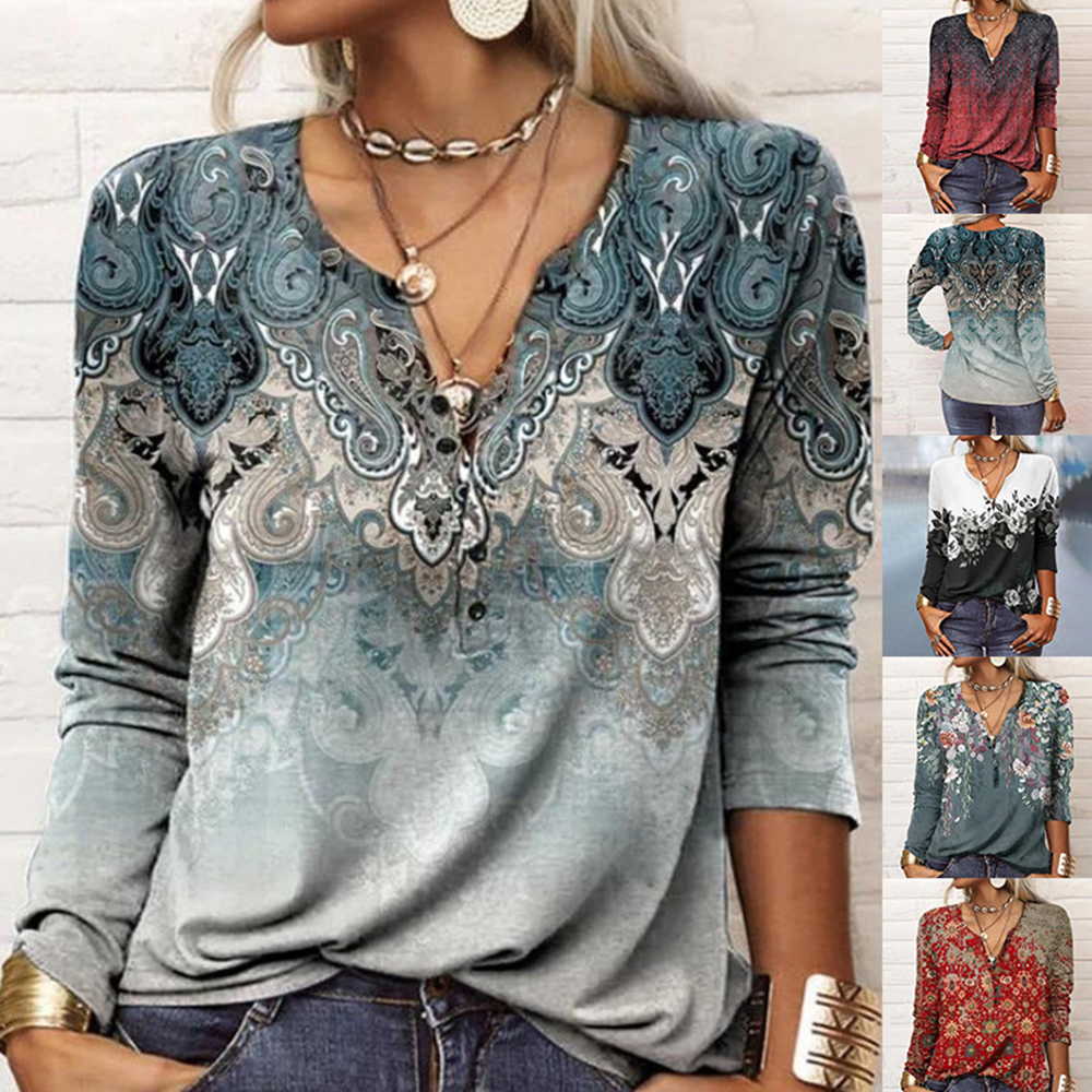 Lodowylabedz™ Wyróżniona moda damska z długim rękawem i nadrukiem