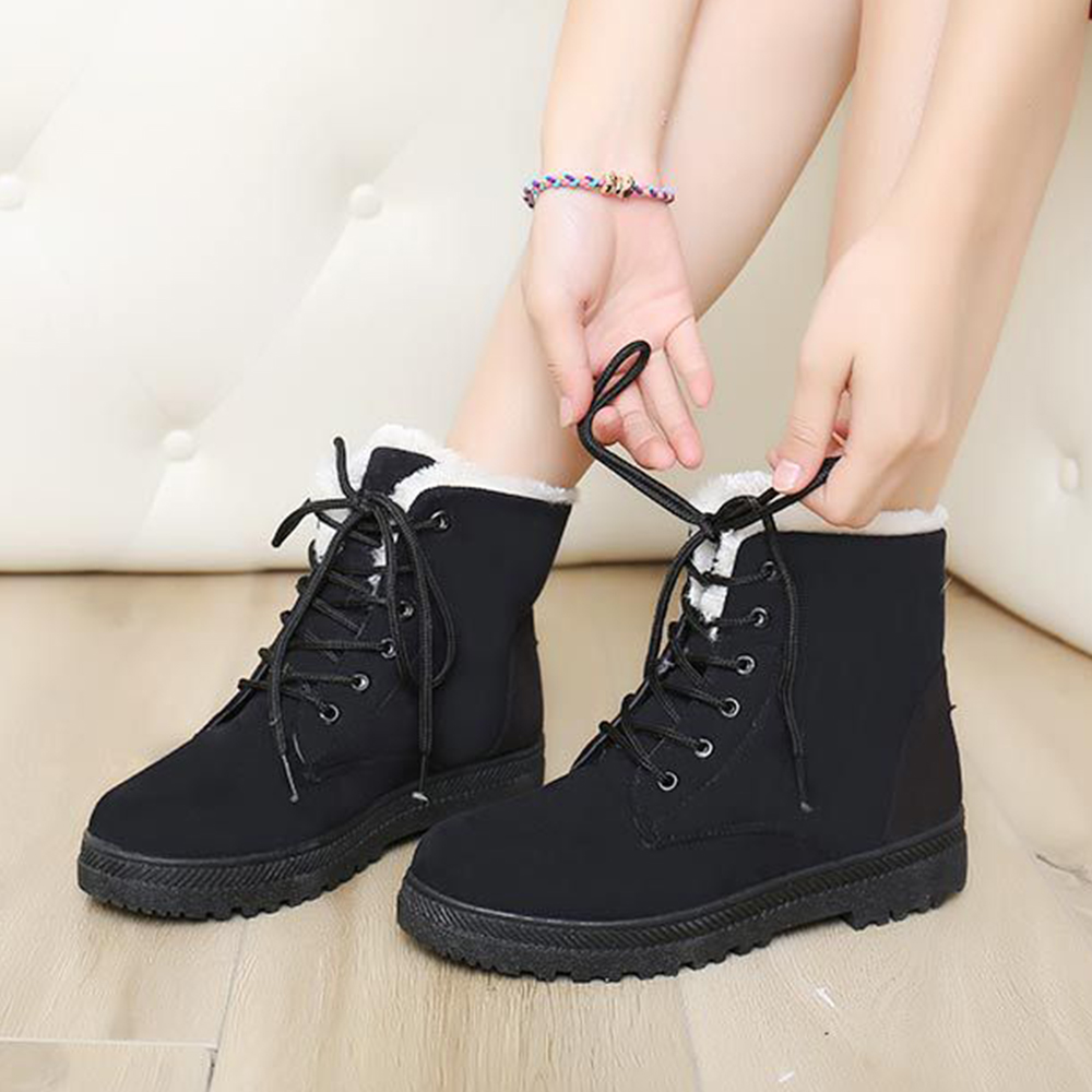 Ciepłe sznurowane buty Martin w stylu brytyjskim