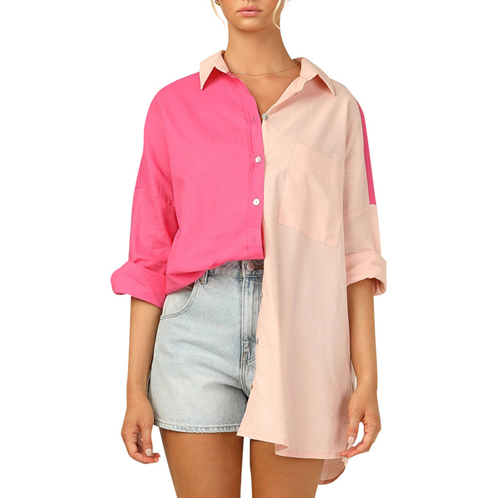 Koszula jednorzędowa w kolorowe bloki