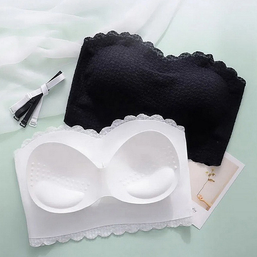 Bez ramiączek koronkowa bezszwowa bielizna lateksowa