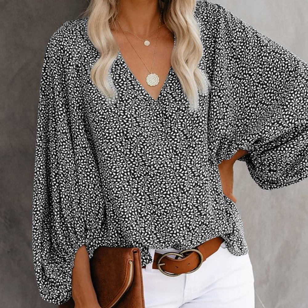 Lodowylabedz™ 2023 nowy top z rękawami typu lampion z dekoltem w serek