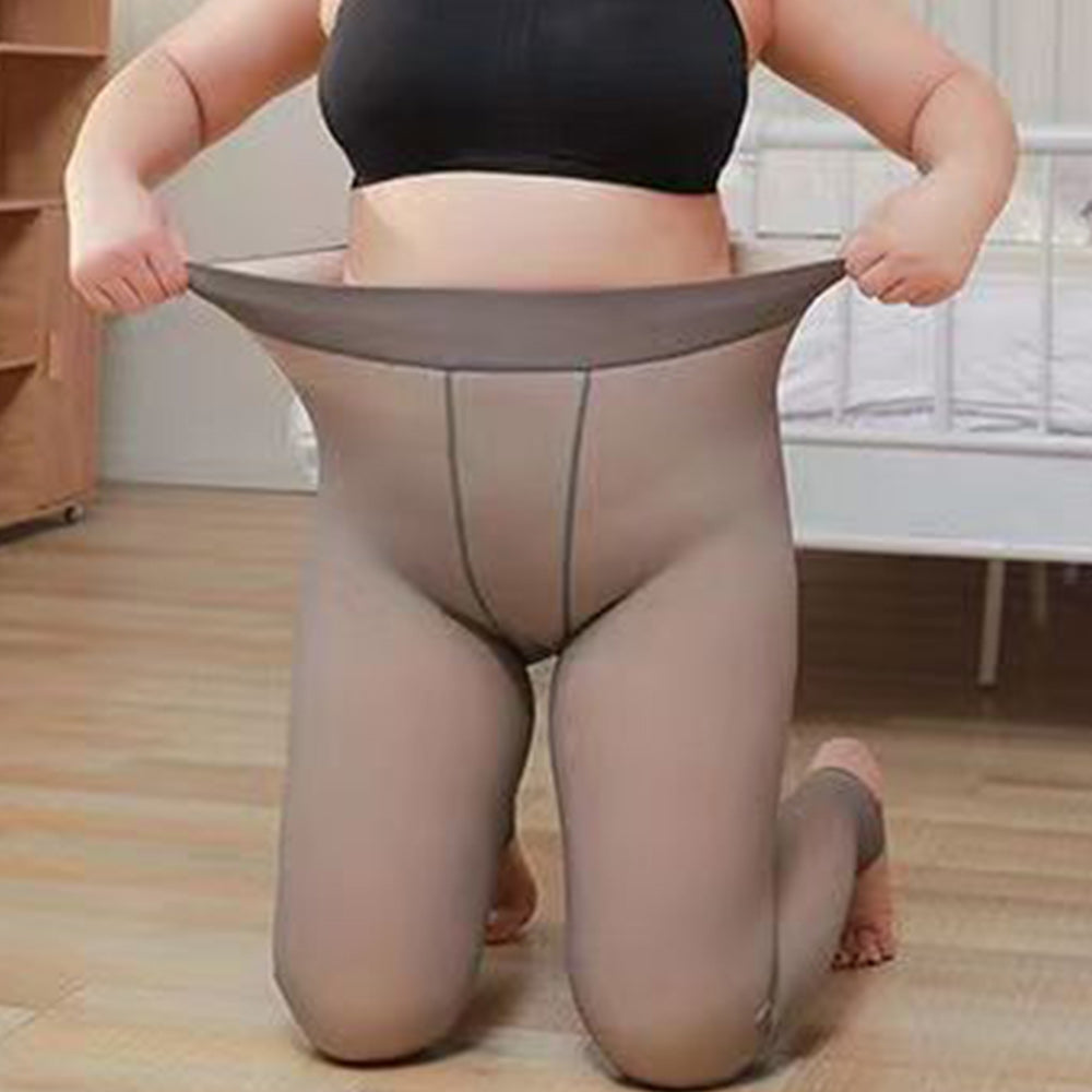 Damskie zimowe jednoczęściowe bezszwowe, zagęszczone, przezroczyste rajstopy