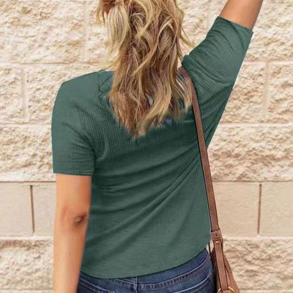 Krótkie rękawy z gwintowanej bawełny