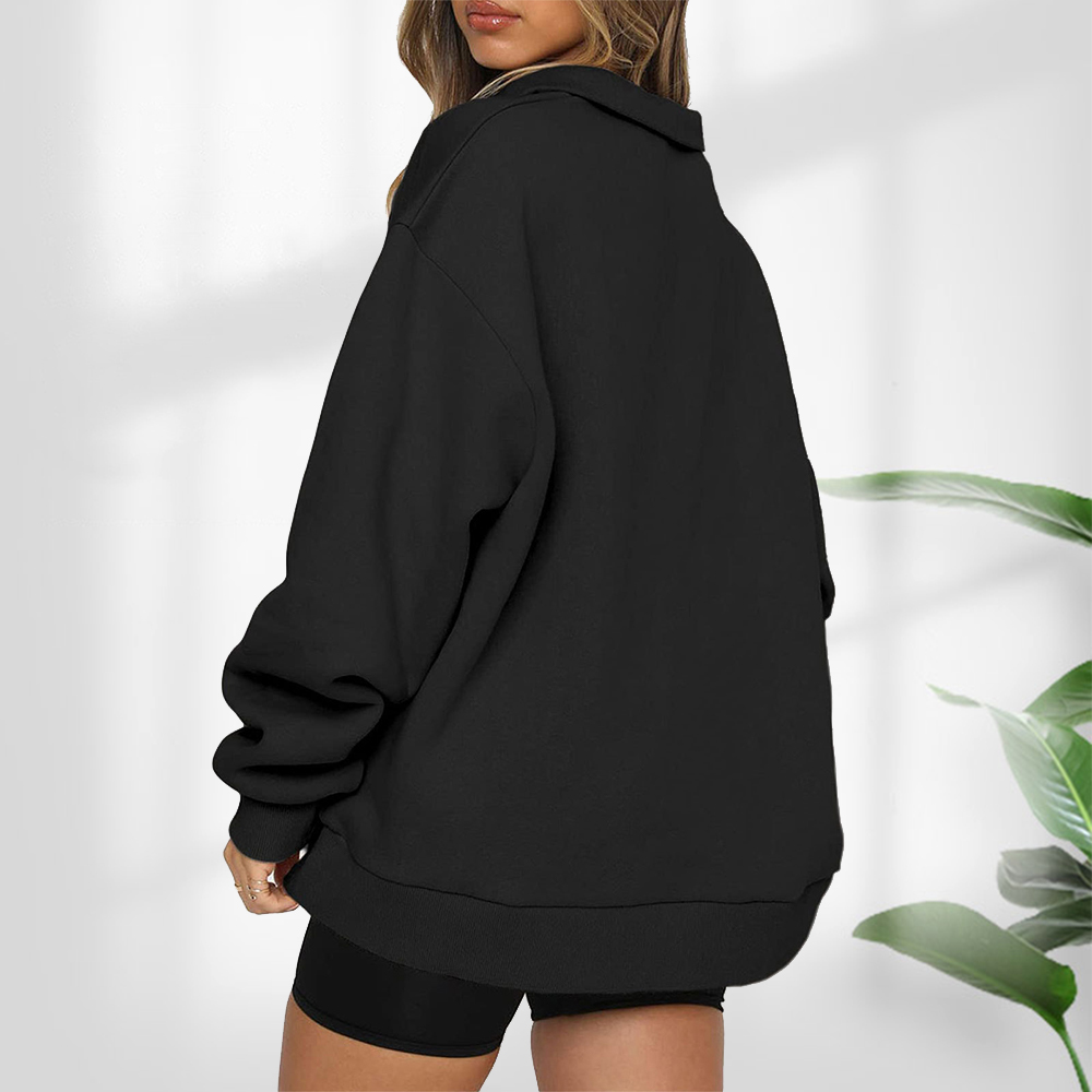 Damska bluza z krótkim zamkiem błyskawicznym i stójką