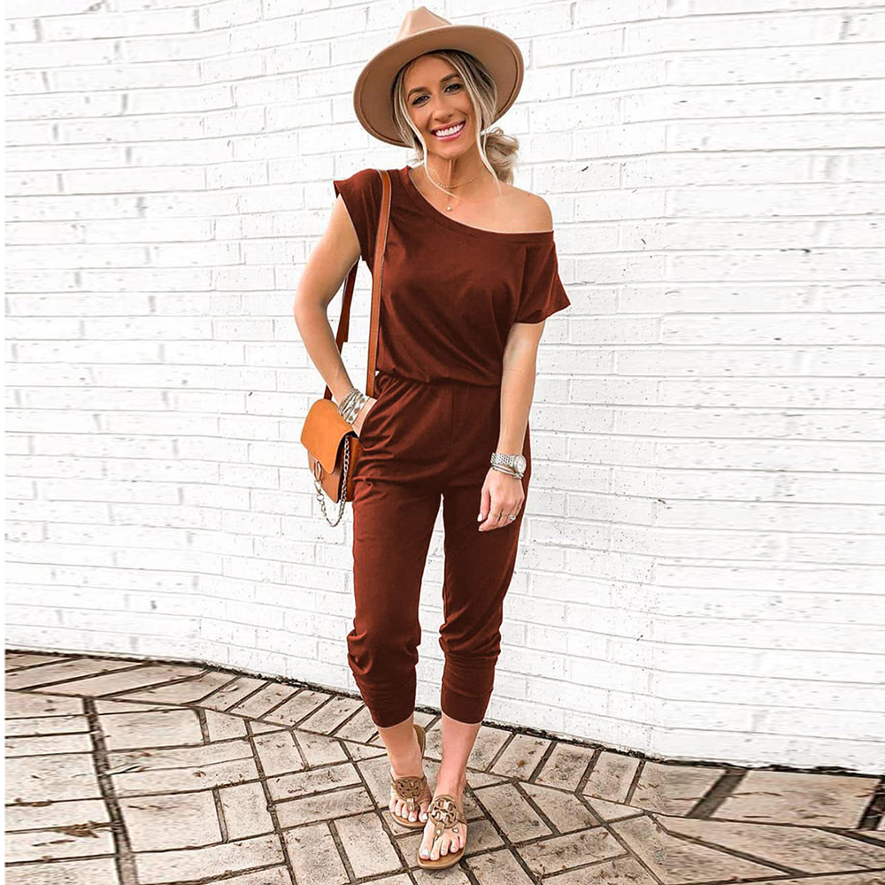 Lodowylabedz™ Modny swobodny kombinezon z kieszeniami z krótkim rękawem