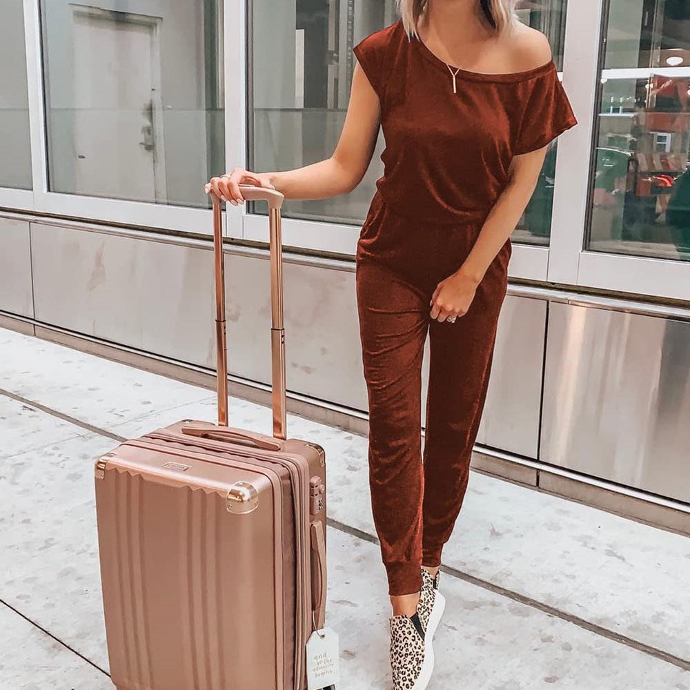 Lodowylabedz™ Modny swobodny kombinezon z kieszeniami z krótkim rękawem