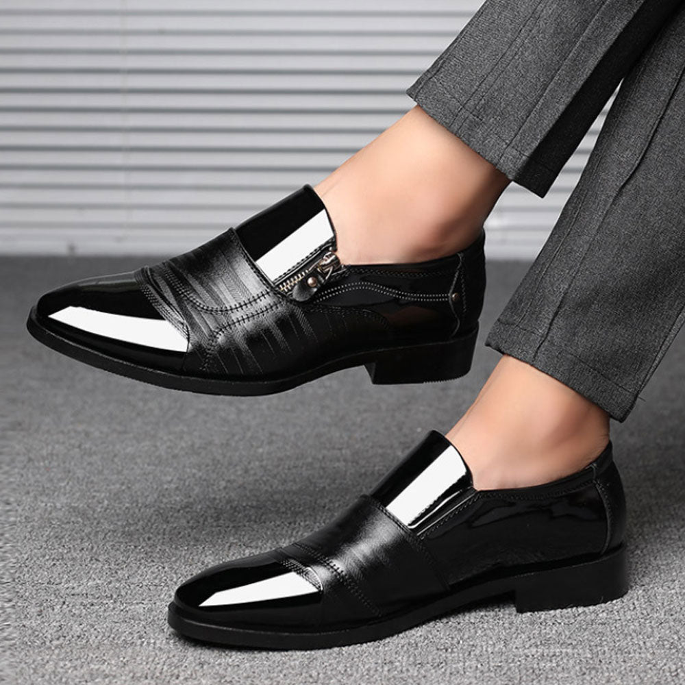 Lodowylabedz Nowe męskie buty ze skóry w stylu biznesowym ze spiczastym noskiem