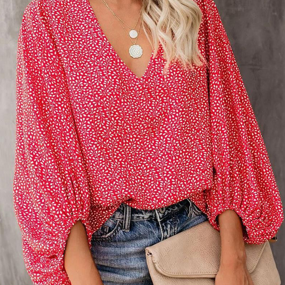 Lodowylabedz™ 2023 nowy top z rękawami typu lampion z dekoltem w serek