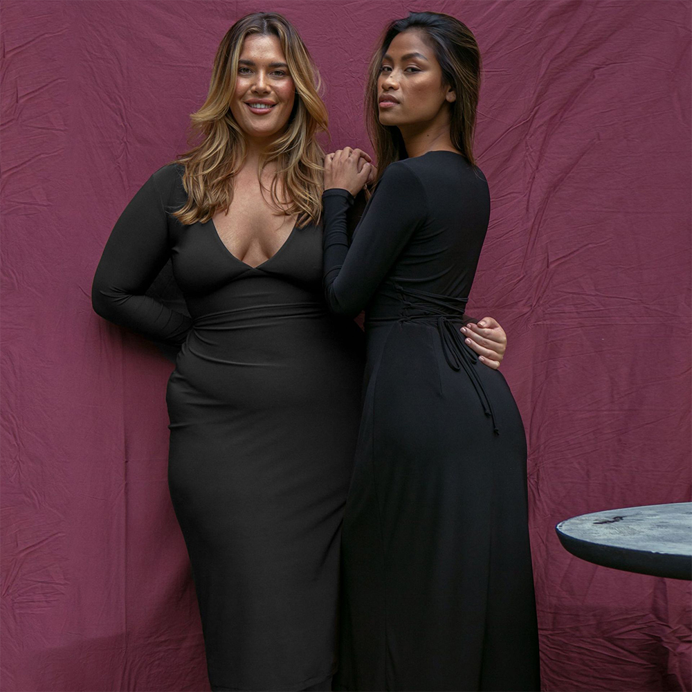 Lodowylabedz™ Seksowna szczupła sukienka z długimi rękawami i dekoltem w serek