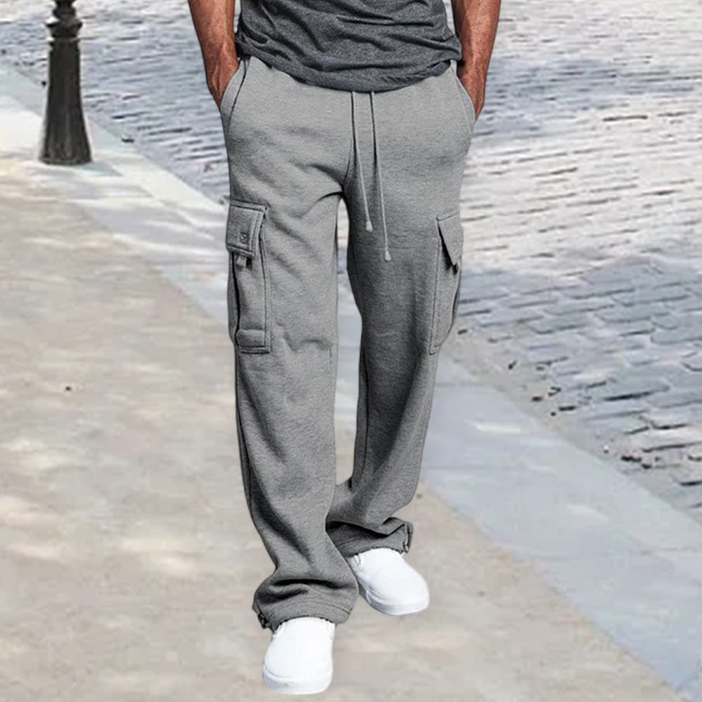 Lodowylabedz Spodnie dresowe w stylu casual z wieloma kieszeniami i elastycznymi nogawkami