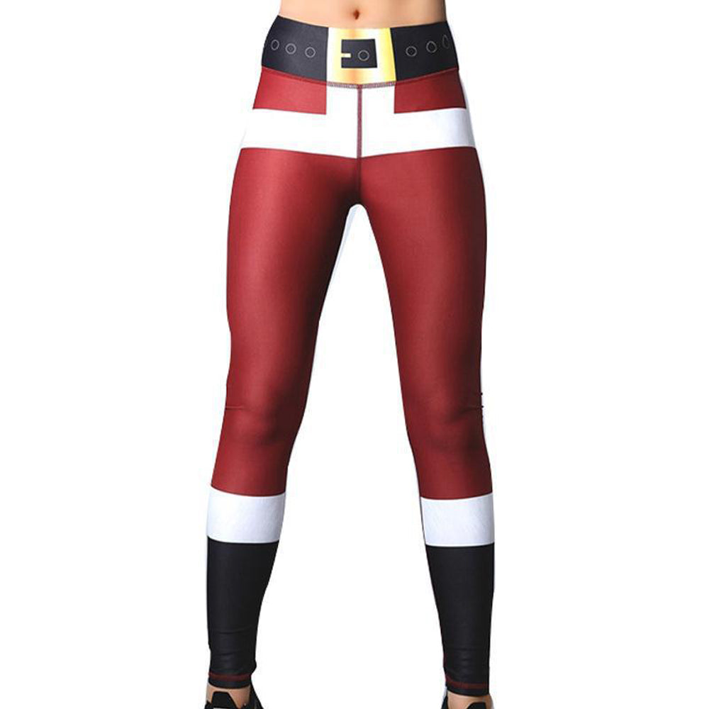 Nowe damskie legginsy do jogi z dziewięcioma punktami w świąteczny wzór