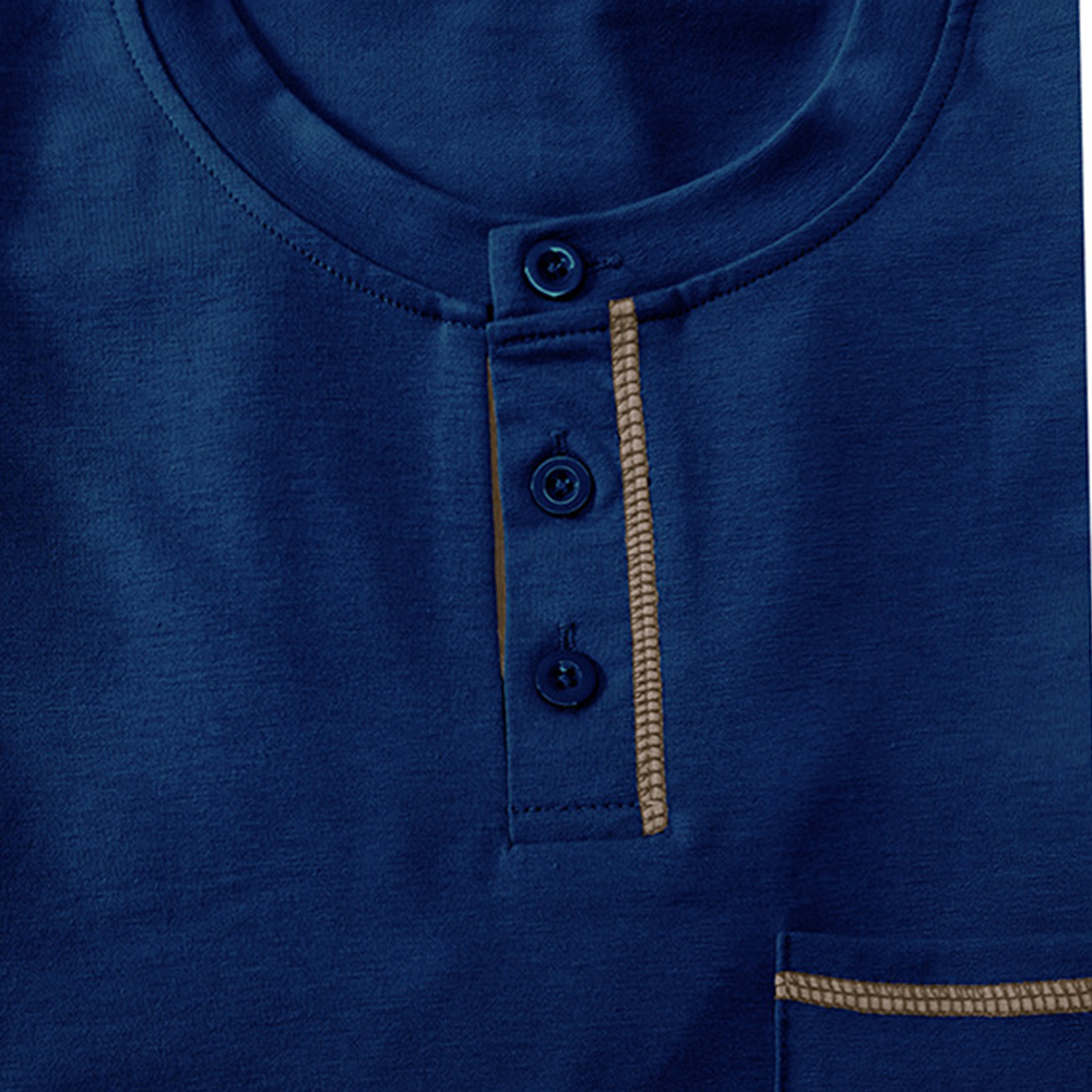 Lodowylabedz Letnia męska oddychająca koszulka z krótkim rękawem zapinana na guziki