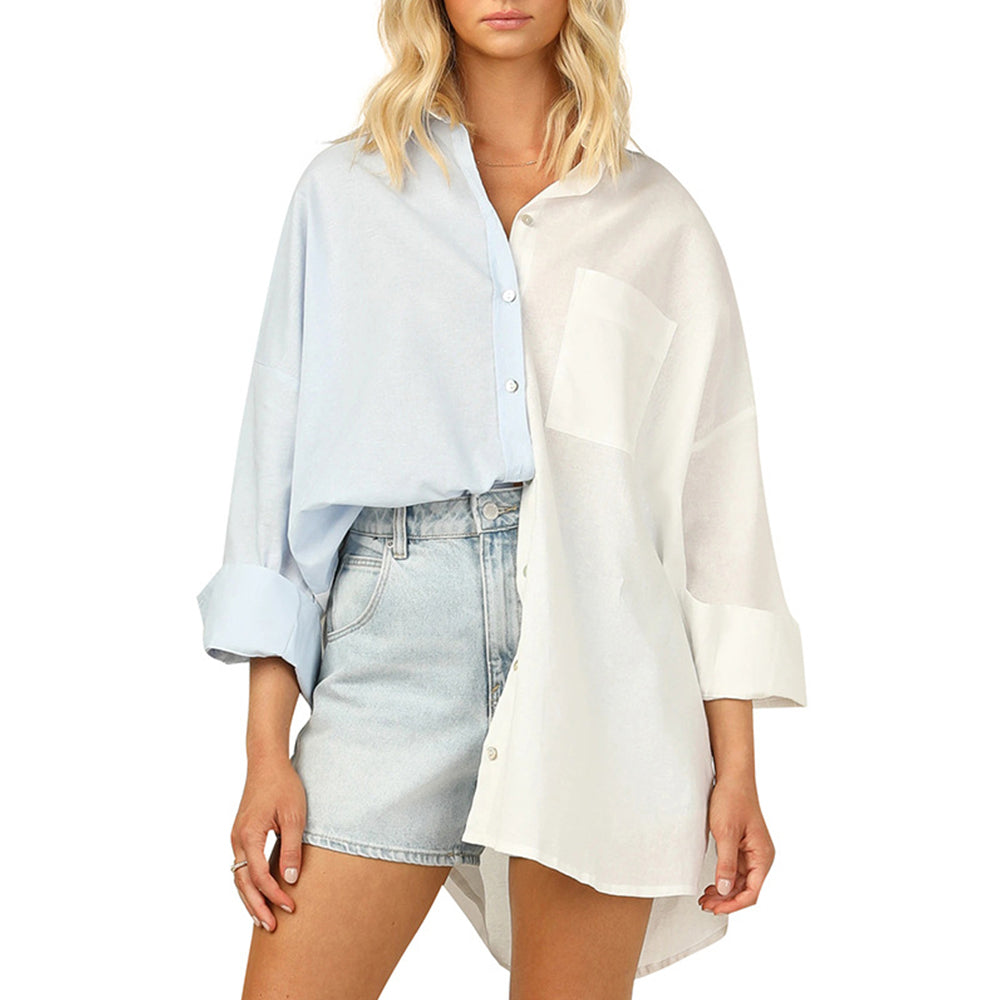 Koszula jednorzędowa w kolorowe bloki