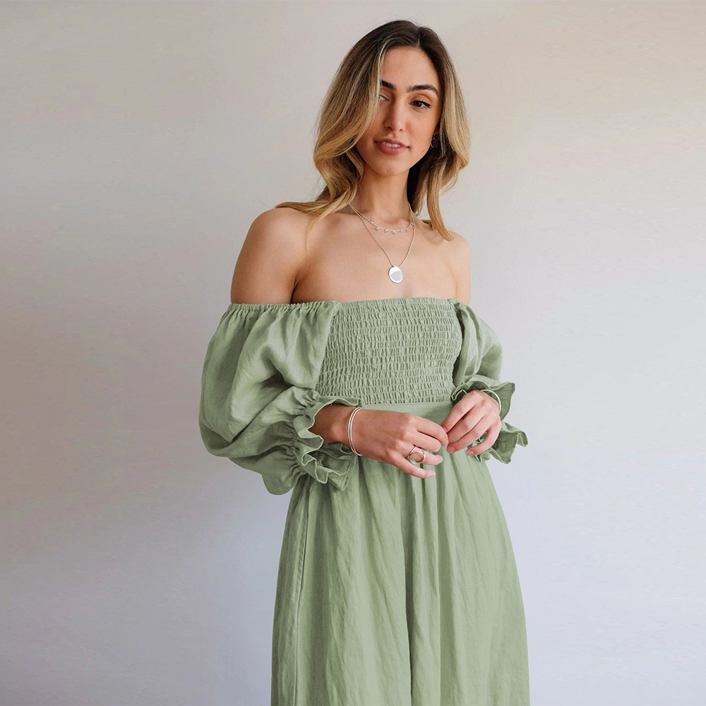 Lodowylabedz™ Elegancka dwustronna sukienka z dzwoneczkami z wysokim stanem