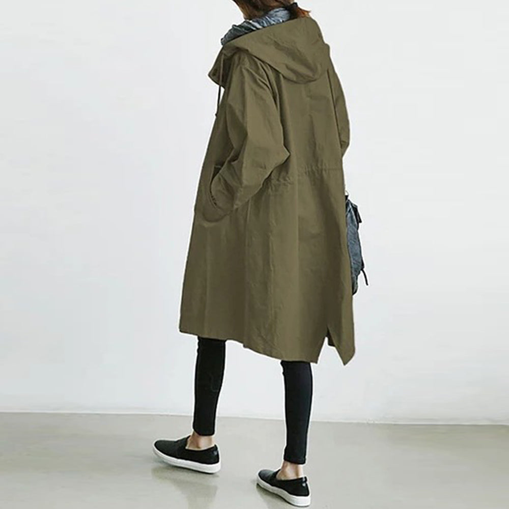 Kurtka damska jesień nowy jednolity kolor temperament casualowa wiatrówka w talii