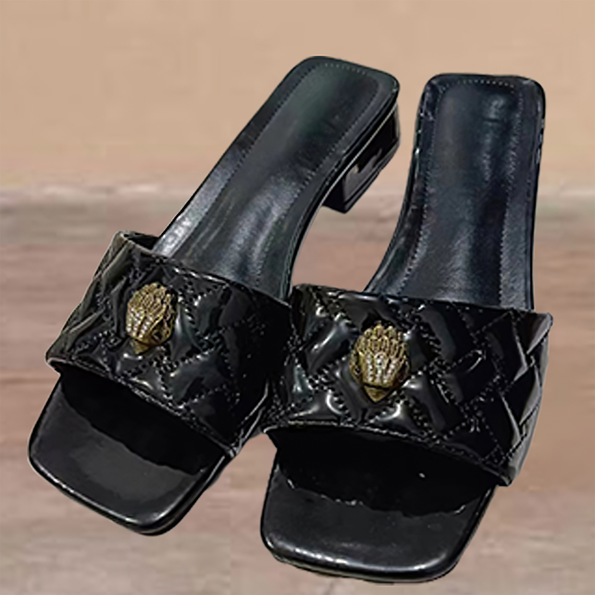 Lodowylabedz Nowe damskie sandały na płaskim obcasie z głową orła na masywnym obcasie