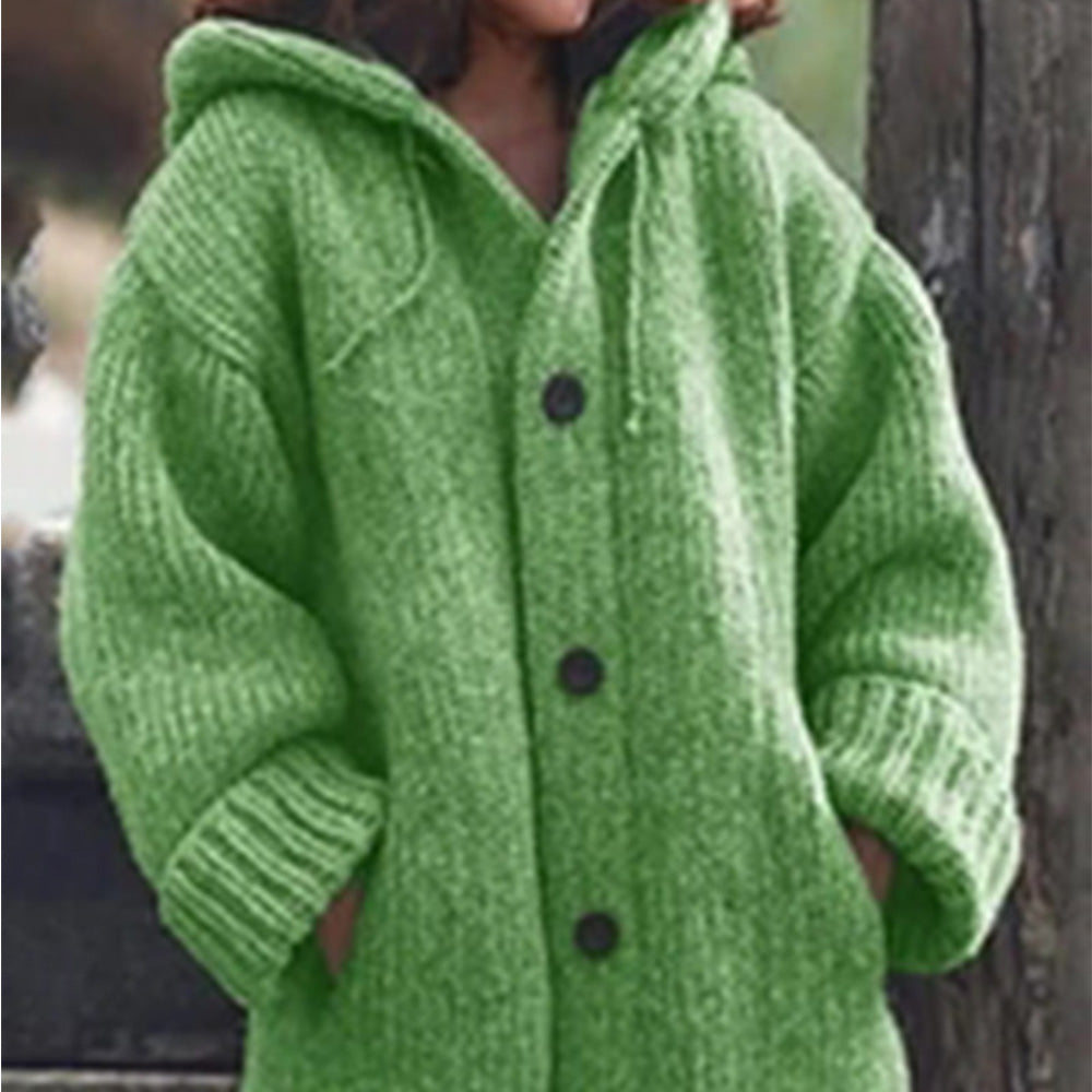 2022 jesienno-zimowa damska kurtka z kapturem w jednolitym kolorze o średniej długości