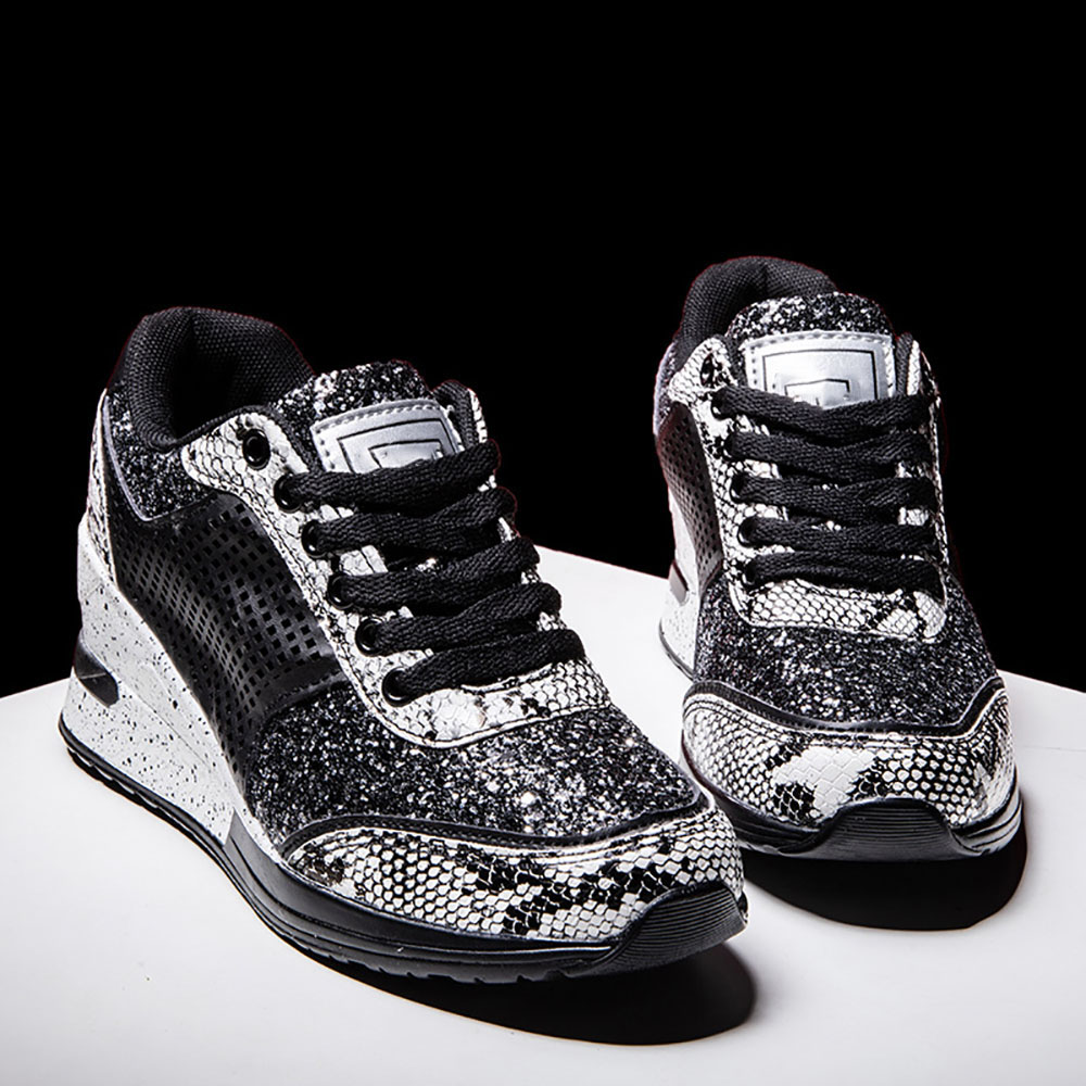 2022 Jesienne buty damskie zasznurowane na co dzień modne buty na koturnie