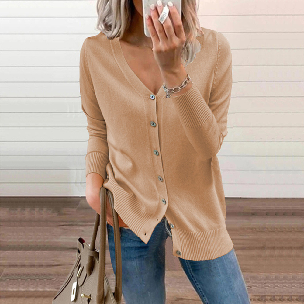 Lodowylabedz Damski kardigan z dzianiny w jednolitym kolorze