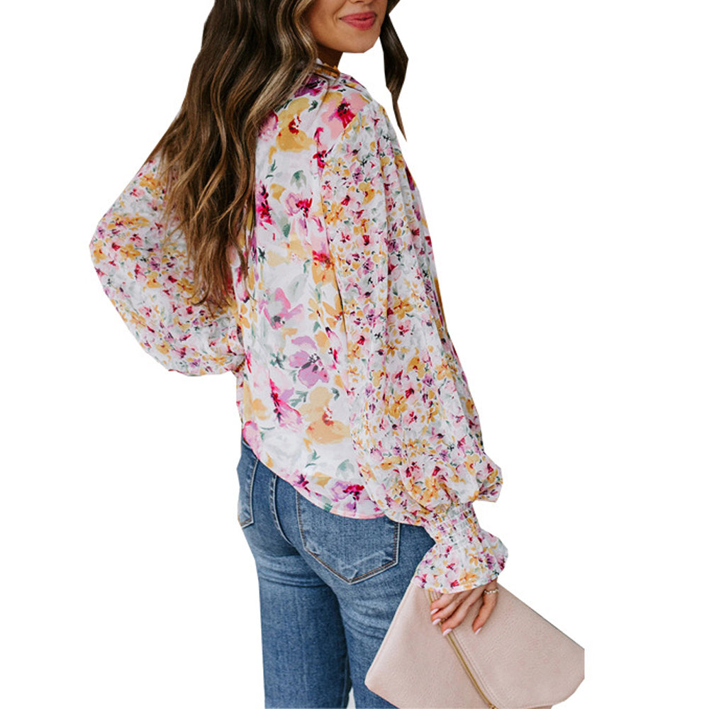 Szyfonowy kardigan z bufiastymi rękawami