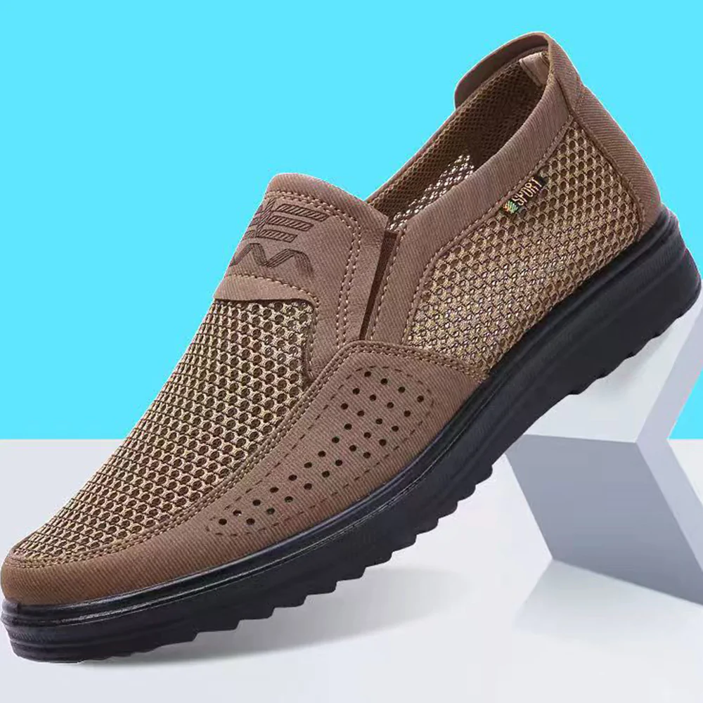 Lodowylabedz Moda męska Oddychające buty na co dzień z wydrążoną siatką