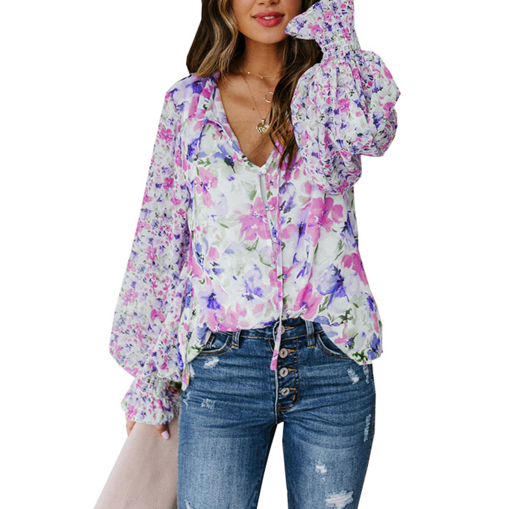 Szyfonowy kardigan z bufiastymi rękawami