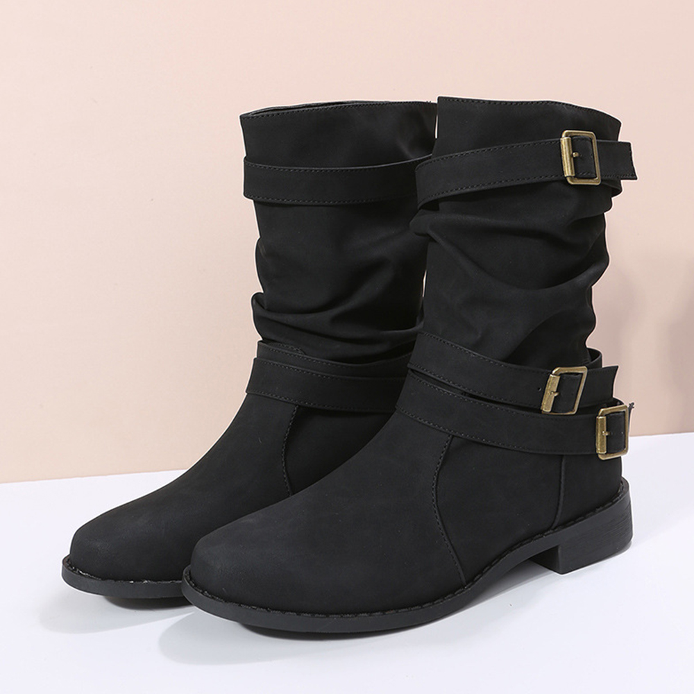 Kozaki Martin z klamrą w stylu vintage