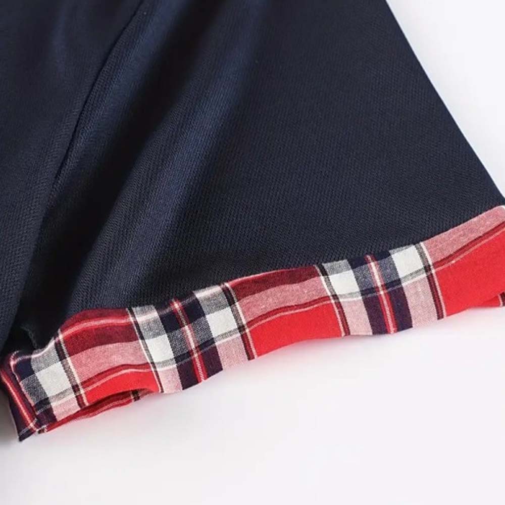 Lodowylabedz Letnia nowa męska koszulka polo z guzikami Colorblock