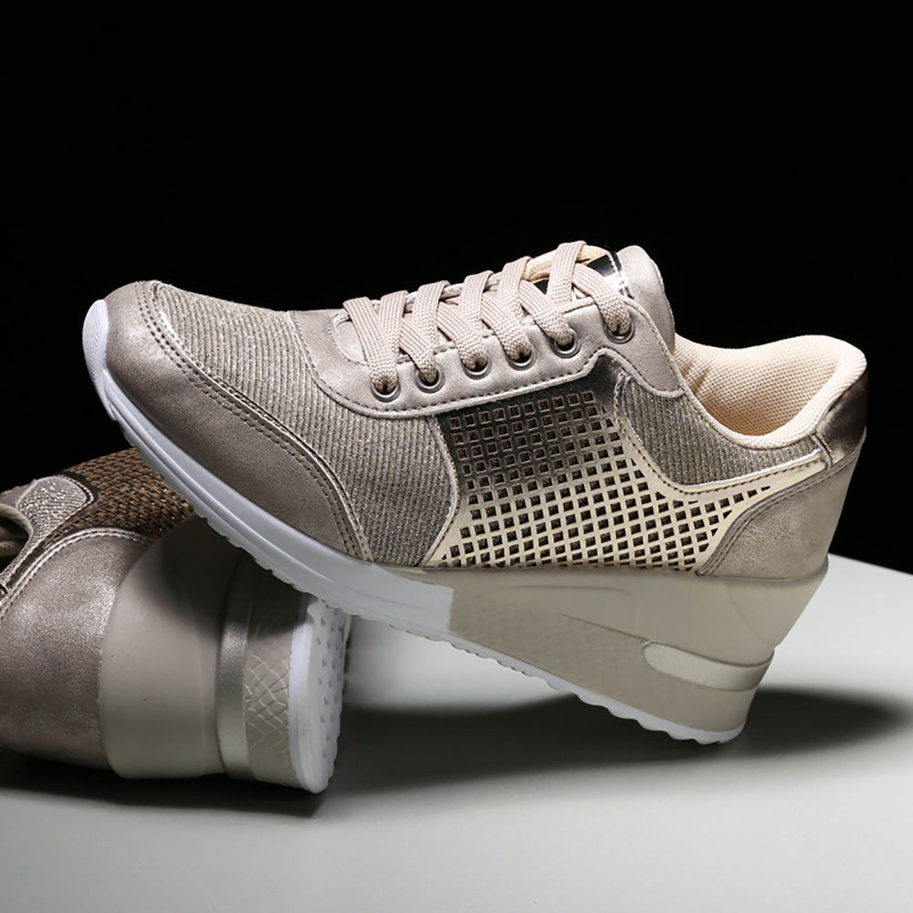 2022 Jesienne buty damskie zasznurowane na co dzień modne buty na koturnie