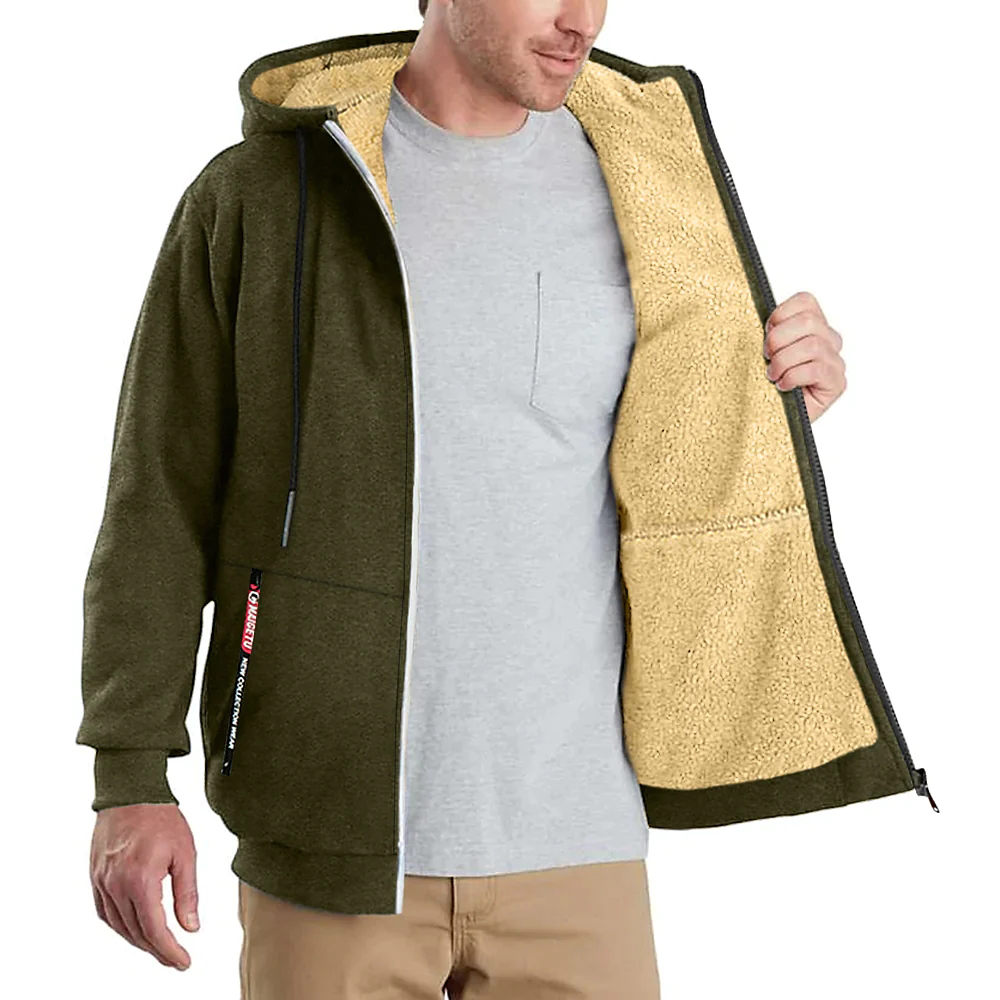 Lodowylabedz Zimowa męska, pogrubiona, ciepła kurtka sweterkowa z kapturem