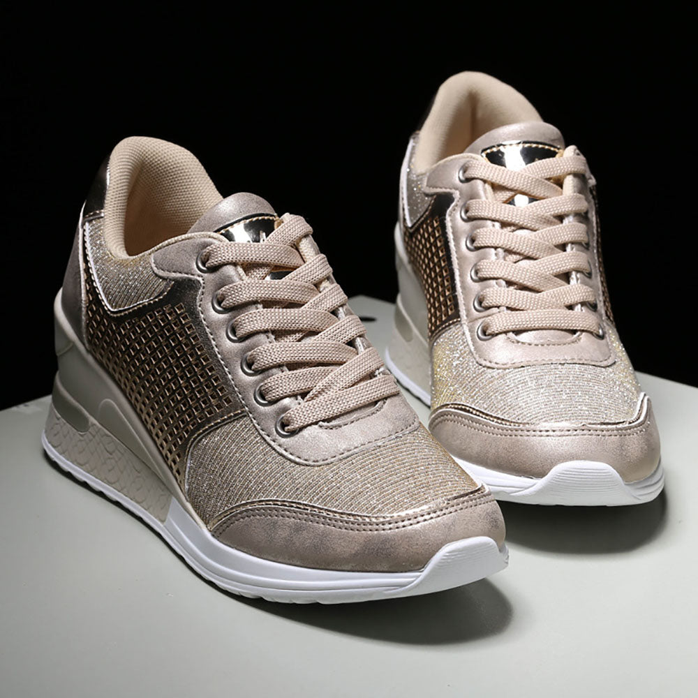 2022 Jesienne buty damskie zasznurowane na co dzień modne buty na koturnie