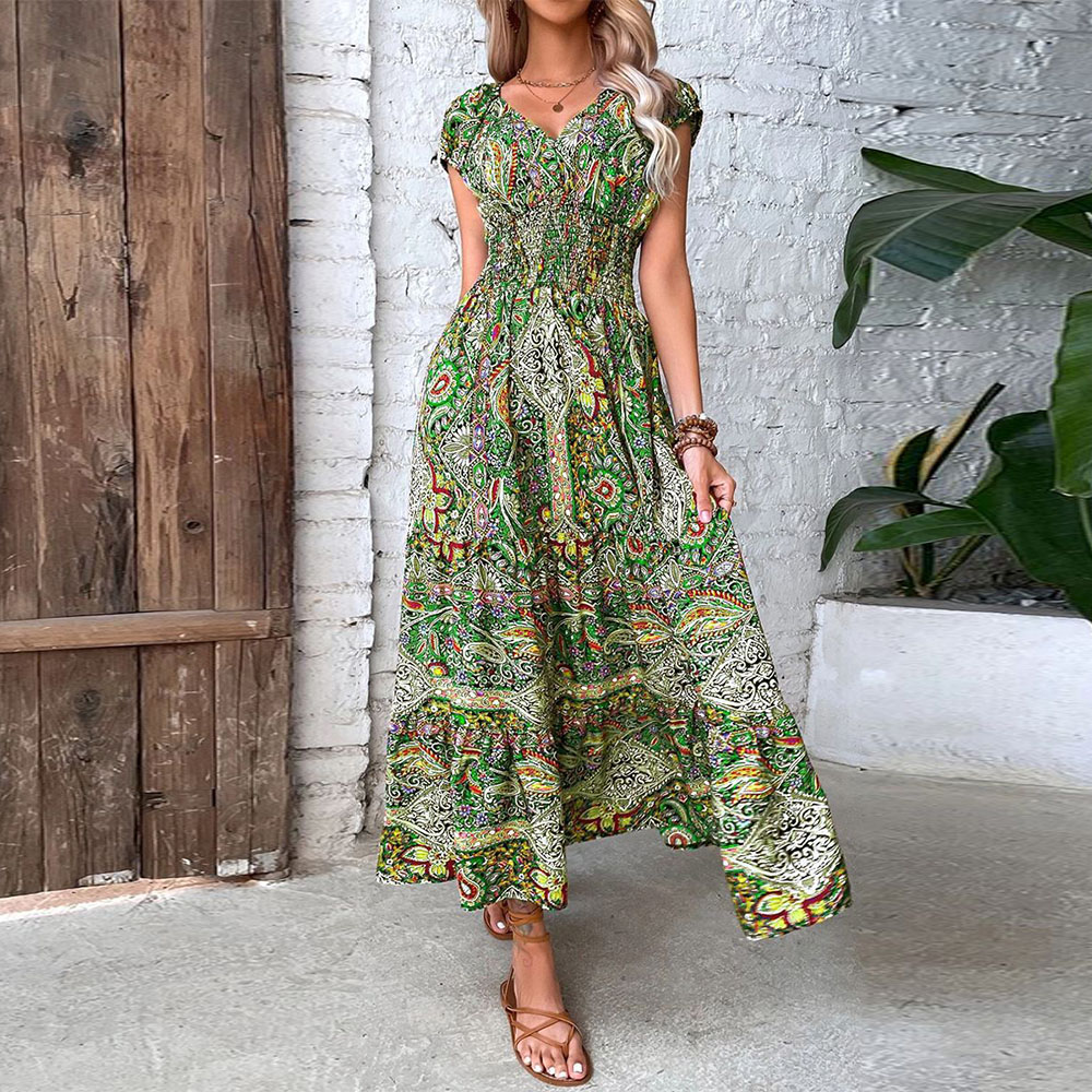 Lodowylabedz Summer Fashion Czeska sukienka z wysokim stanem