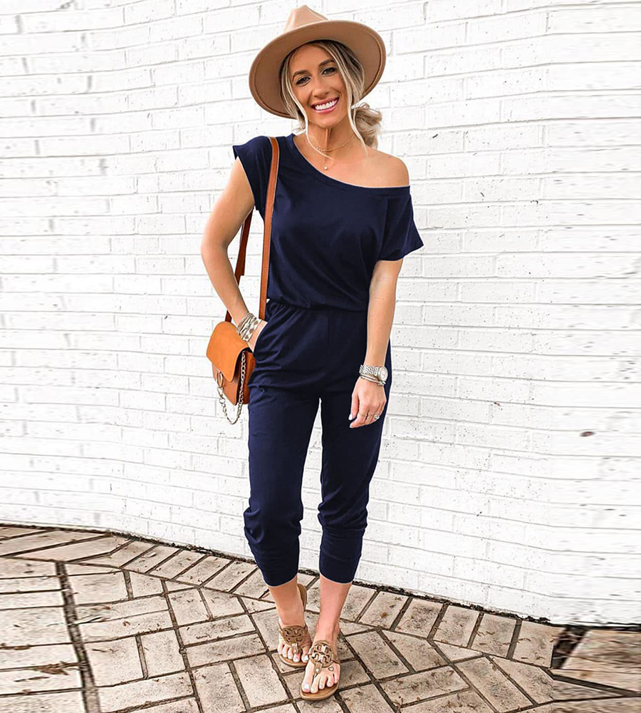 Lodowylabedz™ Modny swobodny kombinezon z kieszeniami z krótkim rękawem