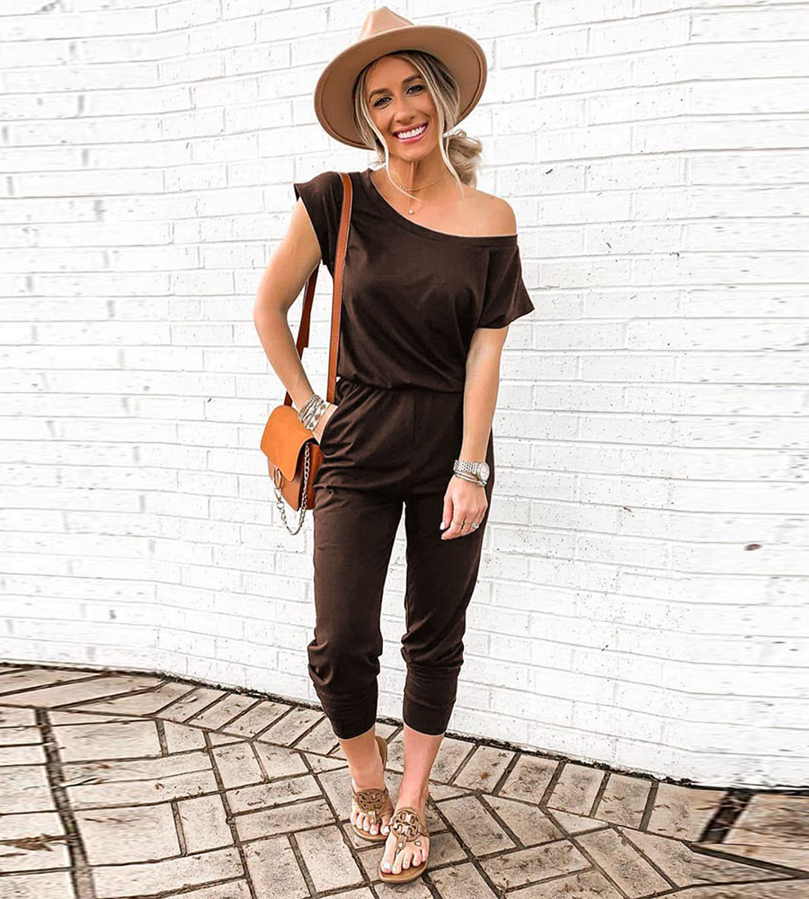 Lodowylabedz™ Modny swobodny kombinezon z kieszeniami z krótkim rękawem