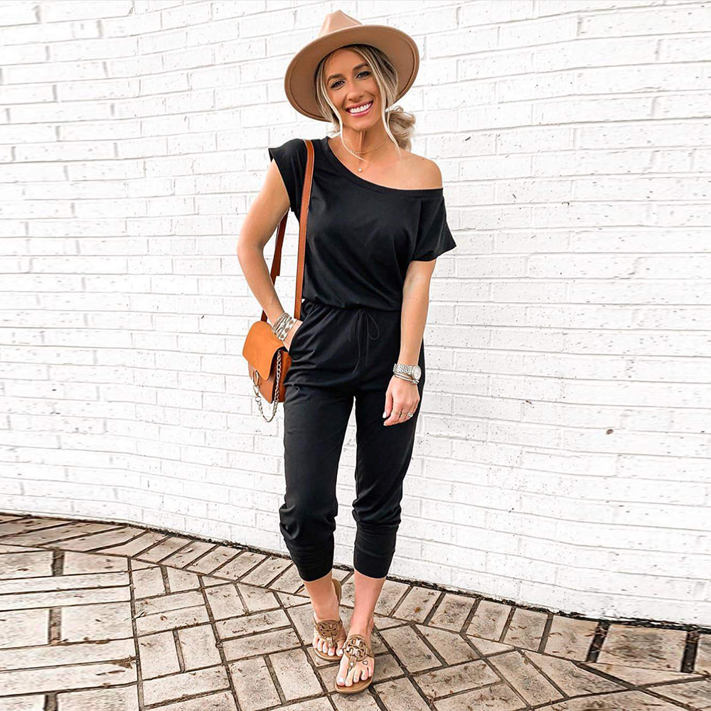 Lodowylabedz™ Modny swobodny kombinezon z kieszeniami z krótkim rękawem