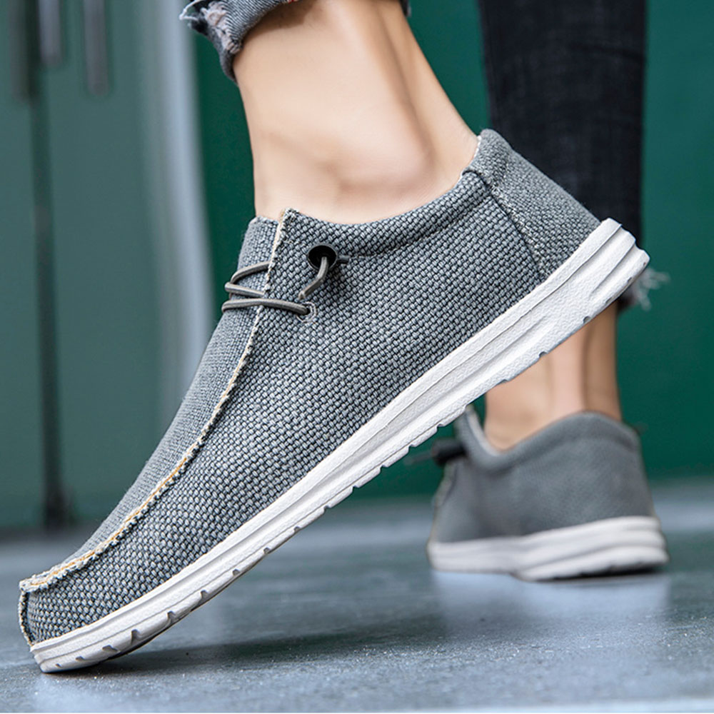Lodowylabedz Płócienne obuwie Męskie mokasyny Buty z tkaniny Buty rybackie