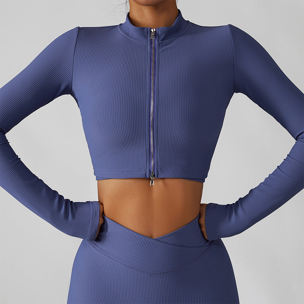 Damska kurtka z długim rękawem do jogi Quick Dry